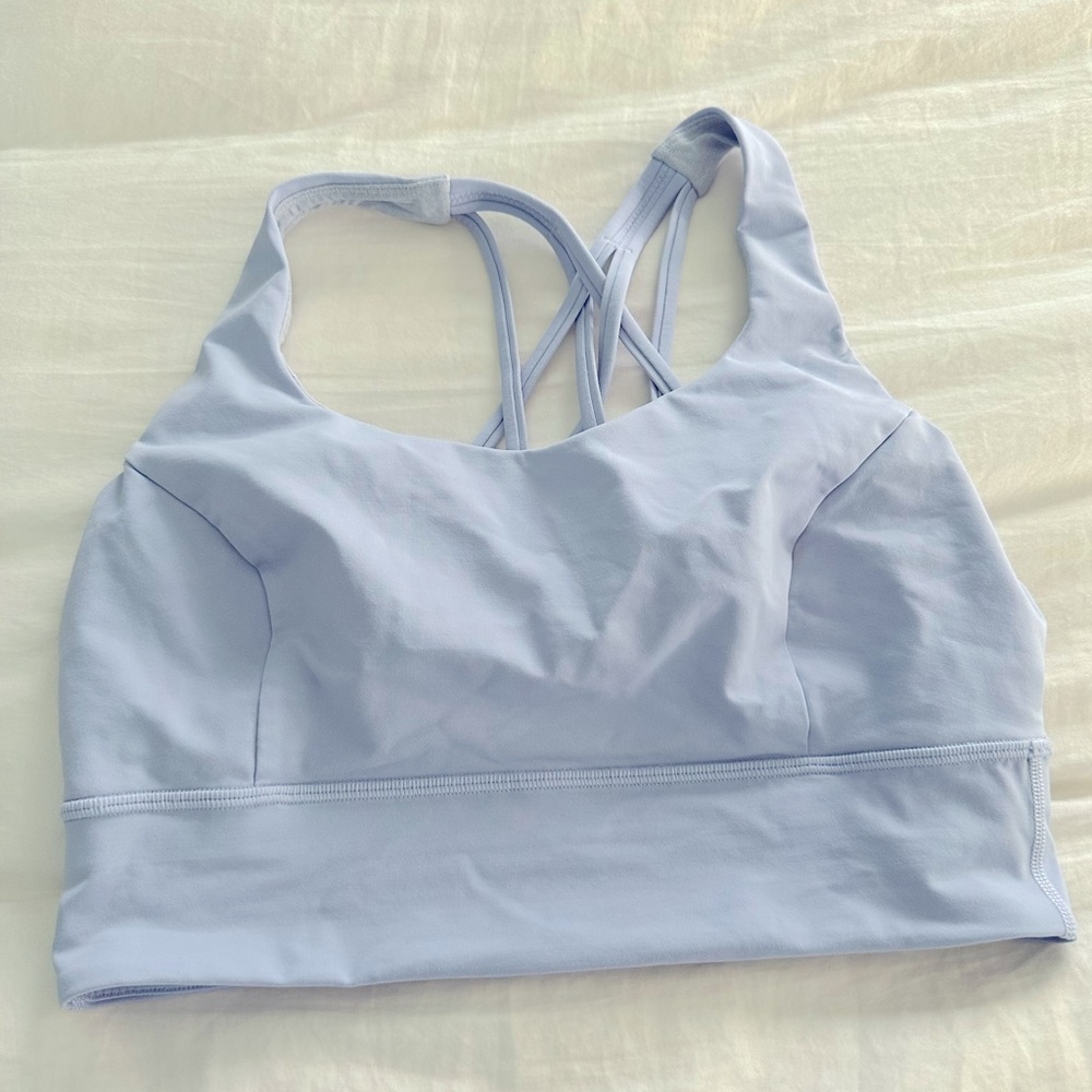 Lululemon Energy bra in periwinkle, size 10
